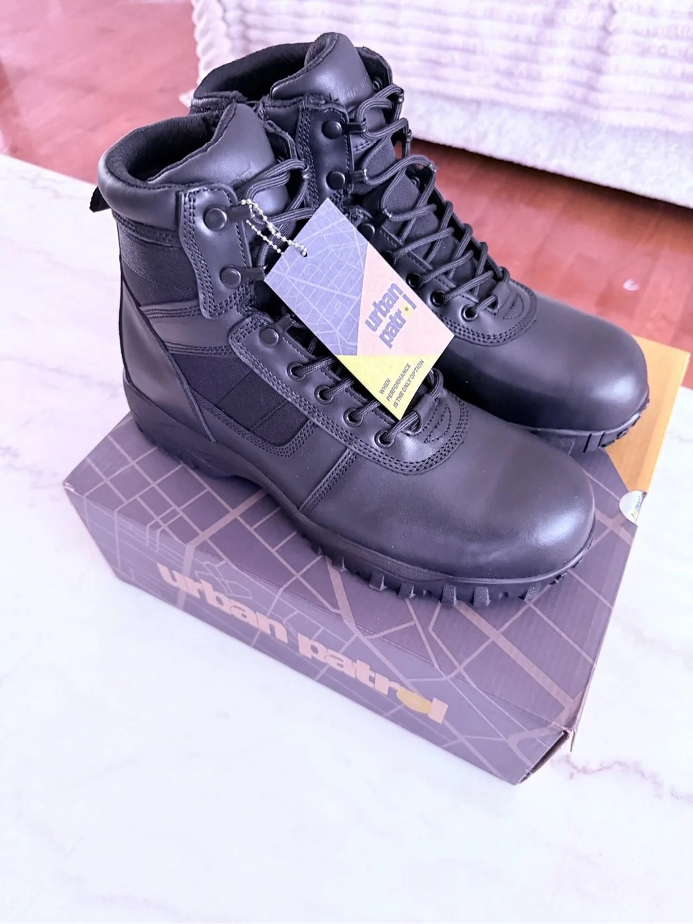 Men’s Black Tactical Boots - Rugged Combat Style